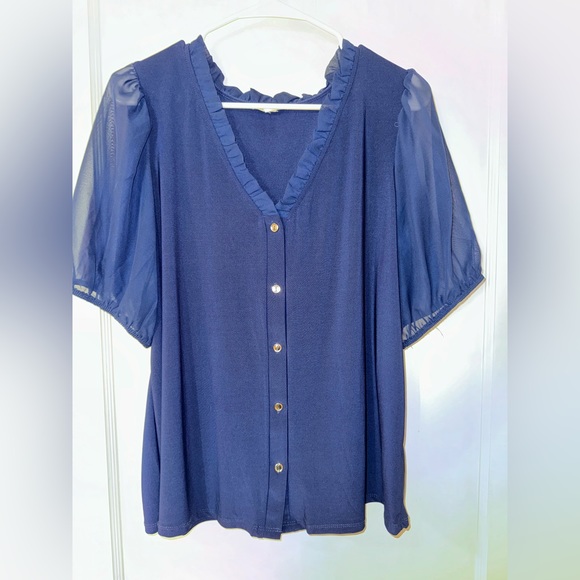 Navy Blue Blouse - Picture 2 of 8